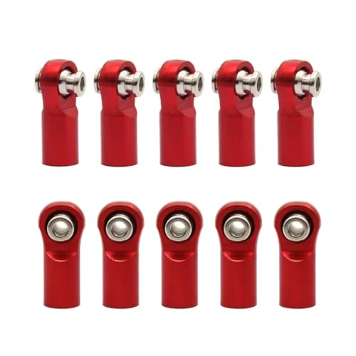 GTVNPOA Für Arrma Für Granite Für Senton Für Vorteks Für Typhon Für Big Für Rock 1/10 Metall Spurstange Link Set RC Auto Upgrade Teile RC Zubehör(Red,10pcs) von GTVNPOA