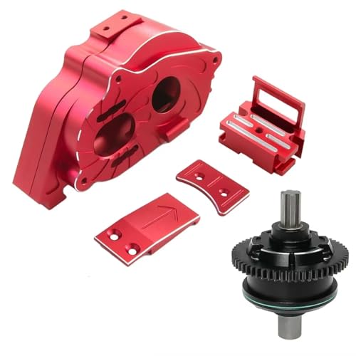 GTVNPOA Für Arrma Für Kraton Für Outcast 4S V2 Für BLX 1/10 Für Mojave 4S Für BLX 1/8 Metall Zentrum Getriebe Und Differential Set Upgrade Teile Zubehör RC Zubehör(Red) von GTVNPOA