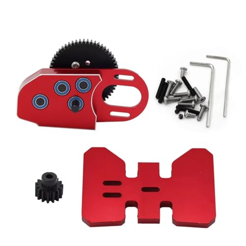 GTVNPOA Für Axial Für SCX10 II III Für Capra Für TRX4 Für LCG 1/10 RC Crawler 2Low Gearbox Mittleres Getriebe Mit Overdrive Getriebe Upgrade Teile RC Zubehör(Red) von GTVNPOA