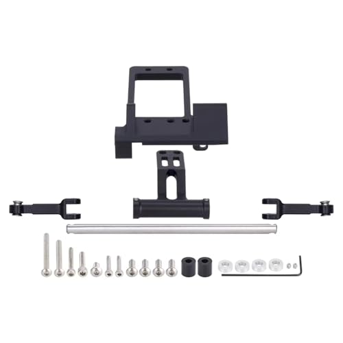 GTVNPOA Für Axial Für SCX10 III 1/10 Aluminium BAT Servo Halterung Mit Hydraulische Lenkung Link Portal Achse Für LCG Für Chassis DIY Teile RC Zubehör(Black) von GTVNPOA