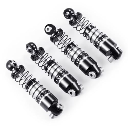 GTVNPOA Für Axial Für SCX24 Für Deadbolt C10 Für Wrangler Für Gladiator Für Bronco 1/24 4Pcs Aluminium 33mm Öl Stoßdämpfer Dämpfer RC Zubehör(Black) von GTVNPOA