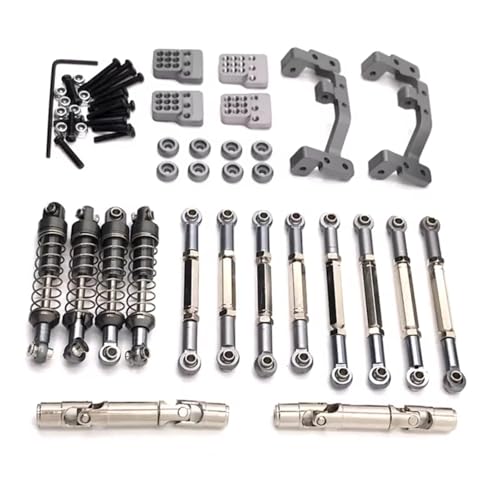 GTVNPOA Für Feiyu Für FY003-5A Für WPL Für C14 C24 1/16 Metall Upgrade Teile Spurstangen Antriebswellen Stoßdämpfer RC Auto Upgrade Teile Zubehör RC Zubehör(Gray) von GTVNPOA