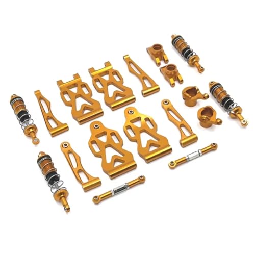 GTVNPOA Für JJRC Für Q130A Für Q130B Für Q141 Für Q117 1/16 Metall Upgrade Teile Kit Vorderen Und Hinteren Arm Stoßdämpfer RC Auto Upgrade Teile RC Zubehör(Yellow) von GTVNPOA