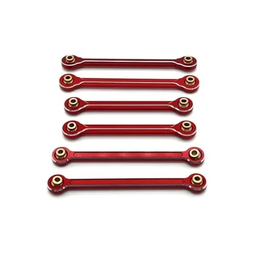 GTVNPOA Für MJX Für 10208 1/10 Metall Spannschlösser Zugstange Verbindungsstange Lenkstange Set RC Auto Upgrade Teile Zubehör Ersatz RC Zubehör(Red) von GTVNPOA