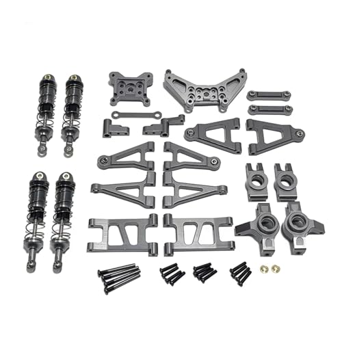 GTVNPOA Für MJX Für Hyper Go Für 14301 14302 1/14 Fernbedienung Auto Zubehör Metall Für Schaukel Arm Lenkung Tasse Upgrade Set RC Zubehör(Gray) von GTVNPOA