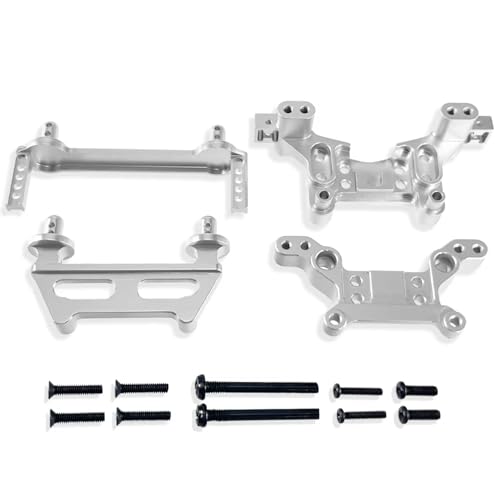 GTVNPOA Für MJX Für Hyper Go Für 16208 16209 16210 H16 H16BM 1/16 RC Metall Upgrade Teile Vorne Hinten Körper Säulen Schock Turm RC Zubehör(Silver) von GTVNPOA