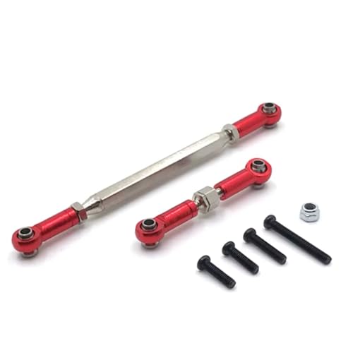 GTVNPOA Für MN Für D90 FJ45 MN40 MN45 MN90 MN91 MN96 MN99 Für MN99s 1/12 Metall Einstellbare Lenkgestänge Servo Link Zugstange RC Auto Crawler RC Zubehör(Red) von GTVNPOA