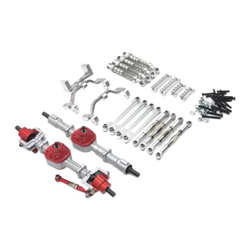 GTVNPOA Für MN Für D90 Für D91 Für D96 Für MN98 99S 1/12 Metall-Upgrade Vorder- Und Hinterachse Baugruppe Spurstange Stoßdämpfer Kit RC Autoteile RC Zubehör(White) von GTVNPOA