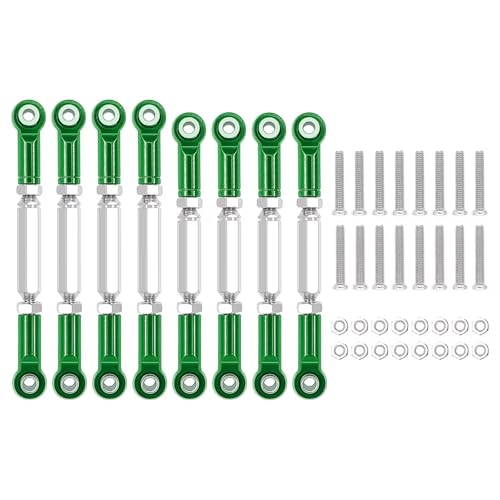 GTVNPOA Für MN90 MN45 MN99 Für WPL Für B14 C14 C24 1/16 1 Set Von Metall Spurstange Lenkung Servo Verknüpfung RC Auto Upgrade Teile RC Zubehör(Green) von GTVNPOA