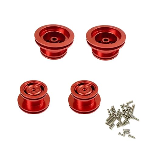 GTVNPOA Für MN99S D90 D91 MN45 45K 90K 91K 96 99 99A 1/12 1 Set Metall Hub Felge Zubehör Reifen Center Upgrade Teile Conversion Kit RC Zubehör(Red) von GTVNPOA