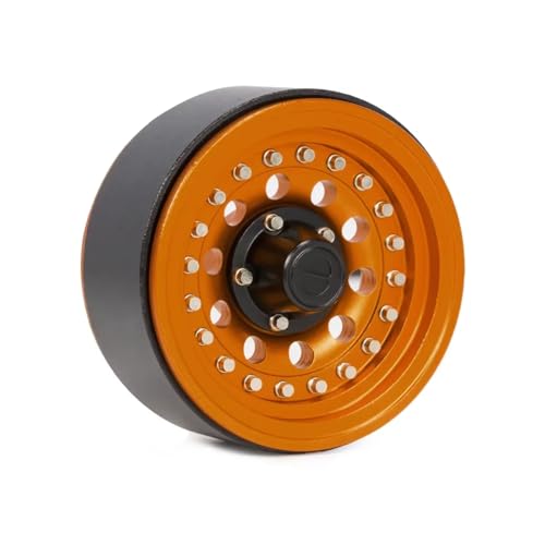 GTVNPOA Für SCX10 Für RR10 Für Capra Für TRX4 Für TRX6 1/10 1,9 "Aluminium Felge Mit Skala Beadlock Hardware RC Upgrade Teile Zubehör RC Zubehör(Orange,1pcs) von GTVNPOA