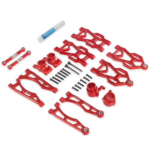 GTVNPOA Für SCY Für 16101 16102 16103 16104 16201 16101Pro 16102Pro Suspension Arm Rad Für Sitz Lenkung Tasse Set Upgrade Metall Teile Zubehör RC Zubehör(Red,Size1) von GTVNPOA