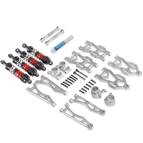 GTVNPOA Für SCY Für 16101 16102 16103 16104 16201 16101Pro 16102Pro Suspension Arm Rad Für Sitz Lenkung Tasse Set Upgrade Metall Teile Zubehör RC Zubehör(Silver,Size2) von GTVNPOA