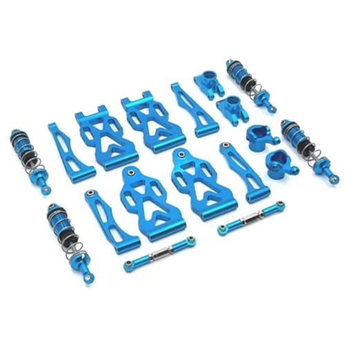 GTVNPOA Für SCY Für 16101 Für 16102 Für 16106 Für 16201 1/16 Metall Upgrade Teile Kit Vorderen Und Hinteren Arm Stoßdämpfer RC Auto Upgrade Teile RC Zubehör(Blue) von GTVNPOA