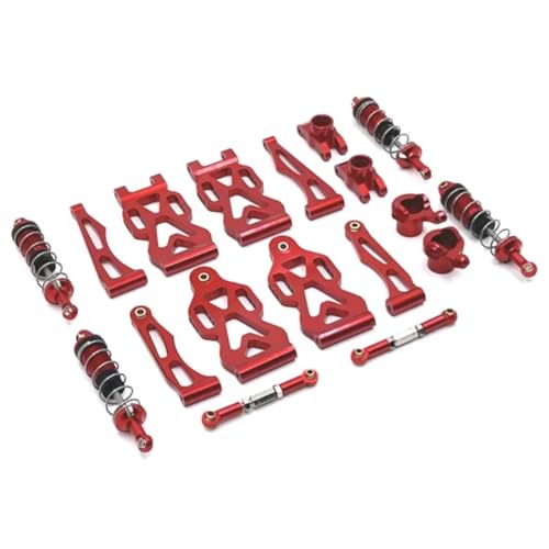 GTVNPOA Für SCY Für 16101 Für 16102 Für 16106 Für 16201 1/16 Metall Upgrade Teile Kit Vorderen Und Hinteren Arm Stoßdämpfer RC Auto Upgrade Teile RC Zubehör(Red) von GTVNPOA