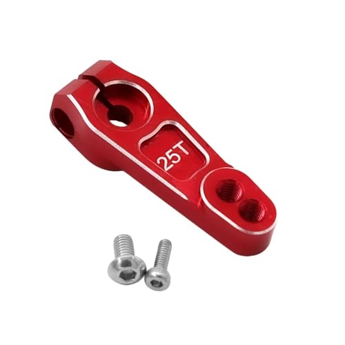 GTVNPOA Für Trax Für Trx4 Für TRX-6 Für Axial Für Scx10 1/10 1 Pcs Metall 25t Lenkung Arm Servo Horn Upgrade Teile 7075-t651 RC Zubehör(Red) von GTVNPOA