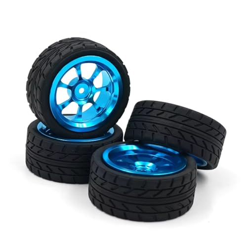 GTVNPOA Für WLtoys Für 144001 144002 144010 1/14 124016 124017 124018 124019 1/12 Drift Rad Hub Reifen RC Auto Upgrade Teile 65x26 MM Und Verschleiß-Beständig RC Zubehör(Blue) von GTVNPOA