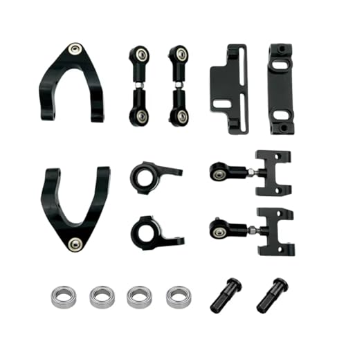 GTVNPOA Für WPL Für D12 D42 Metall Lenkung Tasse Oberen Unteren Für Schaukel Arm Für Sitz Lenkung Slider Drehen Block RC Auto Ersatzteile Upgrade RC Zubehör(Black) von GTVNPOA