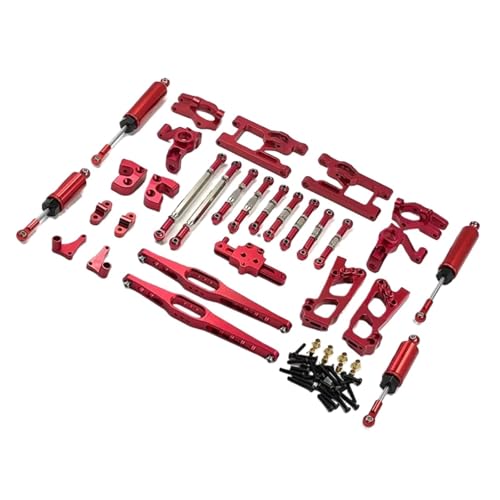 GTVNPOA Für Wltoys 12427 12428 12423 Für FY01 02 03 Fernbedienung Auto Upgrade Zubehör Metall Upgrade 12 Stück Set Teile RC Zubehör(Red) von GTVNPOA