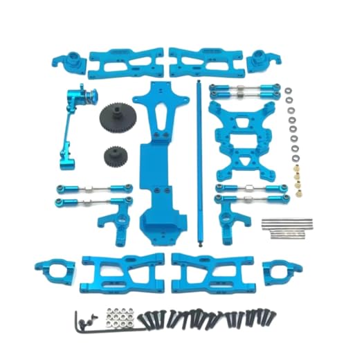 GTVNPOA Für Wltoys 144001 144002 144010 1/14 Metall Upgrade Teile Kits Für Schaukel Arm Link Stange Lenkung Block RC Auto Zubehör RC Zubehör(Blue) von GTVNPOA