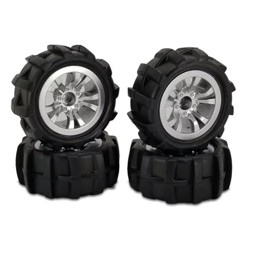 GTVNPOA Für Wltoys Für 124016 124017 12428 1/12 4PCS Sand Rad RC Für Buggy LKW Schnee Für Wüste Run Paddel Reifen 62X98-40 Upgrade Teile RC Zubehör(Silver) von GTVNPOA