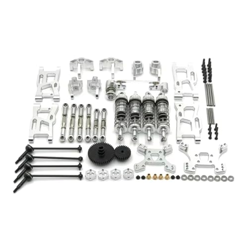 GTVNPOA Für Wltoys Für 124019 1/12 144010 144002 144001 1/14 Metall Upgrades Teile Kits Für Schaukel Arm Stoßdämpfer Set RC Auto Zubehör RC Zubehör(Silver) von GTVNPOA