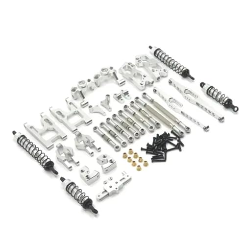 GTVNPOA Für Wltoys Für 12427 12428 12423 FY-03 1/12 RC Auto Metall Verbesserte Ersatzteile Lenkung Tasse Für Schaukel Arm Körper Stange Stoßdämpfer Etc RC Zubehör(Silver) von GTVNPOA