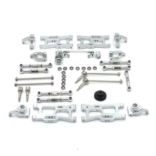 GTVNPOA Für Wltoys Für 144010 144002 124017 124019 124018 144001 124007 1/12 1/14 Upgrade Metall Kit Antriebswelle Zugstange Für Schwinge Lenkung RC Zubehör(Silver) von GTVNPOA