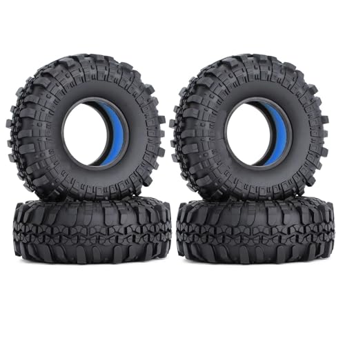 GTVNPOA RC Reifen Set Naben Für Axial Für SCX10 90046 Für TRX4 Upgrade Teile 1,9 "Gummi Rad Reifen Mit Dual Bühne Schaum Für RC Crawler Auto(AX4020-4020B) von GTVNPOA