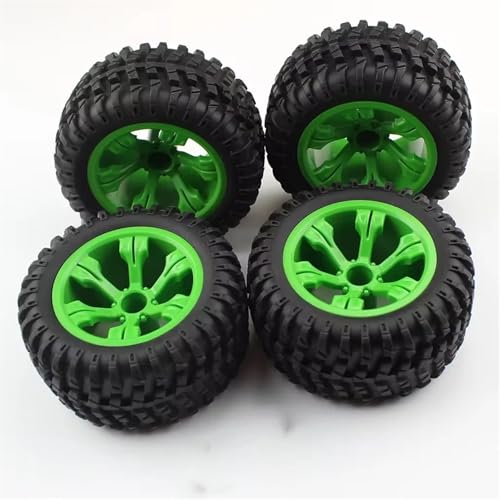 GTVNPOA RC Reifen Set Naben Für WLtoys 12428 12427 RC Spielzeug Zubehör 1:12 Off-Road Auto Rad Felgen RC Gummi Auto Reifen(Green) von GTVNPOA