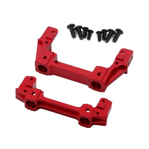 GTVNPOA RC Zubehör Für Axial 90047 Für Wrangler Für SCX10 II 90046 1/10 Metall Vordere Schiene Stoßstange Halterungen Servo Stehen RC Crawler Auto Upgrade Teile(Red) von GTVNPOA