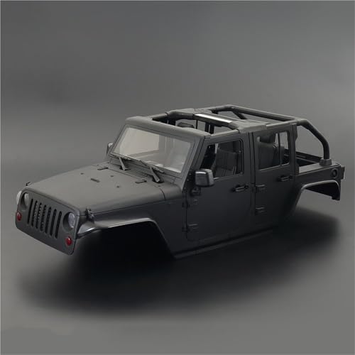 GTVNPOA RC Zubehör Für Axial Für SCX10 Für Wrangler Für Rubicon Für TRX4 Für GEN8 1/10 Cabrio Harte Körper Kit 313mm Radstand Upgrade RC Crawler Auto Teile(Black) von GTVNPOA