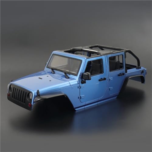 GTVNPOA RC Zubehör Für Axial Für SCX10 Für Wrangler Für Rubicon Für TRX4 Für GEN8 1/10 Cabrio Harte Körper Kit 313mm Radstand Upgrade RC Crawler Auto Teile(Blue) von GTVNPOA