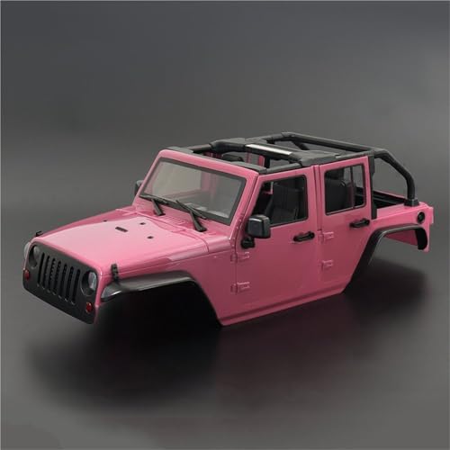 GTVNPOA RC Zubehör Für Axial Für SCX10 Für Wrangler Für Rubicon Für TRX4 Für GEN8 1/10 Cabrio Harte Körper Kit 313mm Radstand Upgrade RC Crawler Auto Teile(Pink) von GTVNPOA