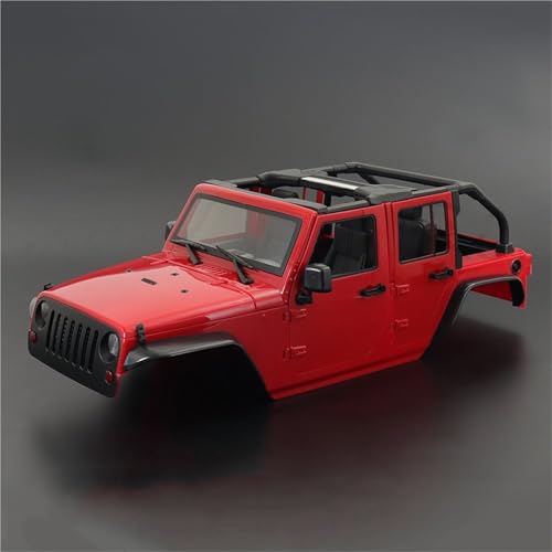 GTVNPOA RC Zubehör Für Axial Für SCX10 Für Wrangler Für Rubicon Für TRX4 Für GEN8 1/10 Cabrio Harte Körper Kit 313mm Radstand Upgrade RC Crawler Auto Teile(Red) von GTVNPOA