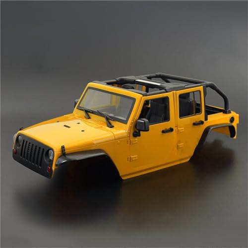 GTVNPOA RC Zubehör Für Axial Für SCX10 Für Wrangler Für Rubicon Für TRX4 Für GEN8 1/10 Cabrio Harte Körper Kit 313mm Radstand Upgrade RC Crawler Auto Teile(Yellow) von GTVNPOA