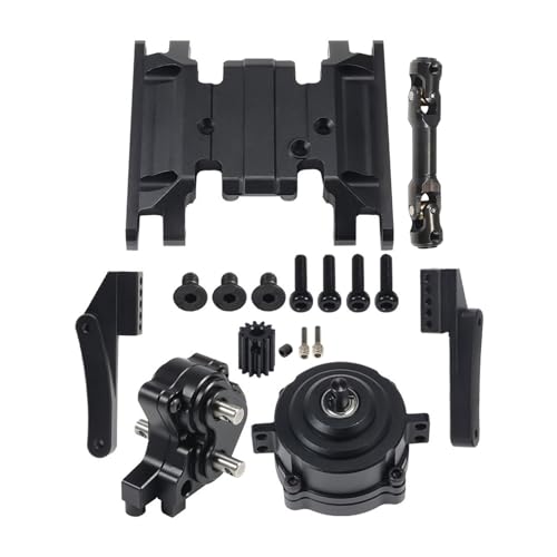 GTVNPOA RC Zubehör Für Axial Für SCX10 II 90046 1/10 Frontmotor Planetengetriebe Verteilergetriebe Gleitplatte Getriebesatz RC Auto Crawler Chassis DIY Upgrade-Teile(Black) von GTVNPOA