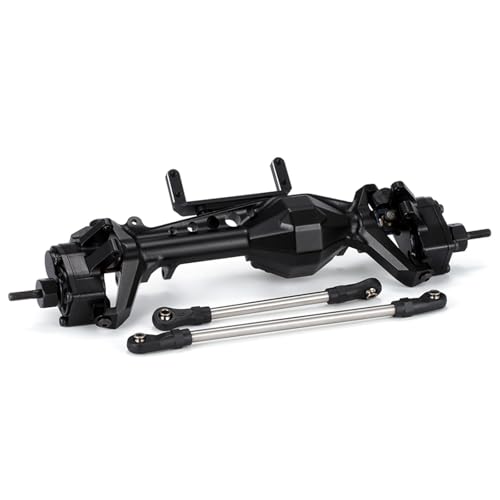 GTVNPOA RC Zubehör Für Axial Für SCX10 III Für AR45 1/10 Für LCG Chassis RC Crawler Auto Teile Vorne Hinten Offset Kürbis Portal Achse Mit Servo Halterungen Modifikation Zubehör(Black,Front) von GTVNPOA