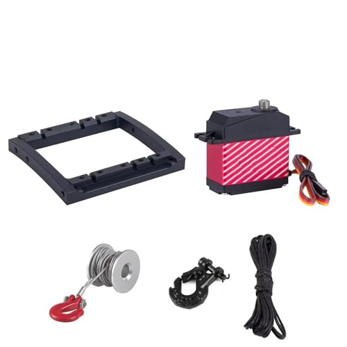 GTVNPOA RC Zubehör Für Capra Für SCX10 II 1/10 RC Rigs Crawler Achse Comp TGH Rails Für LCG Chassis Kit Upgrade Teil Lenkung Winde Dual Servo Mount Zubehör(Set 6) von GTVNPOA