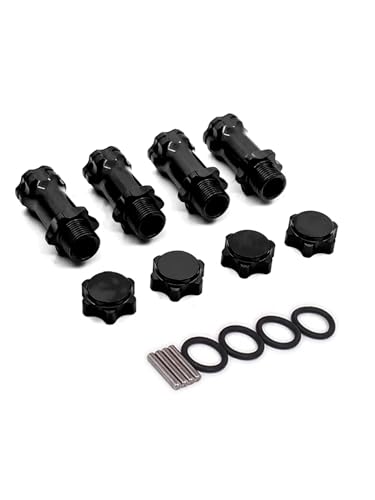 GTVNPOA RC Zubehör Für HSP Für Monster Truck Truggy 1/8 RC Ersatzteile 1 Set 89108 17mm Rad Sechskant 30mm Länger Verbesserte Halterung Adapter Abdeckung Nabe(Black) von GTVNPOA