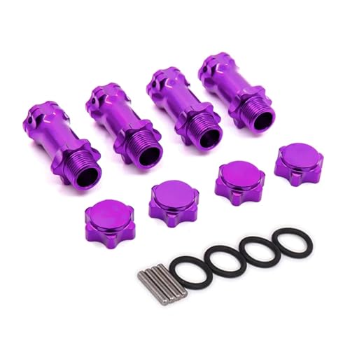 GTVNPOA RC Zubehör Für HSP Für Monster Truck Truggy 1/8 RC Ersatzteile 1 Set 89108 17mm Rad Sechskant 30mm Länger Verbesserte Halterung Adapter Abdeckung Nabe(Purple) von GTVNPOA