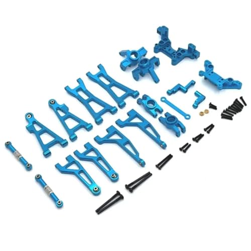 GTVNPOA RC Zubehör Für MJX 16207 1/16 RC Auto Metall Suspension Arm Lenkung Tasse Link Stange Schock Turm Set Upgrade Teile Kit Geändert Zubehör(Blue) von GTVNPOA