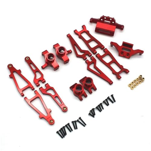 GTVNPOA RC Zubehör Für MJX 20208 Für JJRC C8811 1/20 RC Metall Teile Fernbedienung Auto Set Schwinge Lenkung Tasse Halterung Dekoration Modifikation RC Auto Zubehör(Red) von GTVNPOA