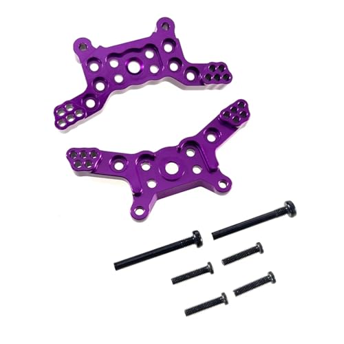 GTVNPOA RC Zubehör Für MJX Für Hyper Go 1/14 14209 14210 H14BM RC Auto Metall Vorne Und Hinten Schock Turm Upgrade Teile Geändert Zubehör(Purple) von GTVNPOA