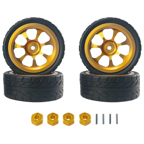 GTVNPOA RC Zubehör Für MJX Für Hyper Go 1/14 14301 14303 Metall Radnabe Reifen Stecker Ersatzteile Fernbedienung Rc Auto Modifikation Upgrade Teile(Yellow) von GTVNPOA