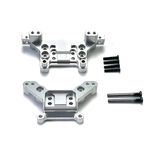 GTVNPOA RC Zubehör Für MJX Für Hyper Go 16207 16208 16209 16210 H16 Fernbedienung Auto Metall Vorne Und Hinten Shock Mounts RC Auto Teile Zubehör(Silver) von GTVNPOA