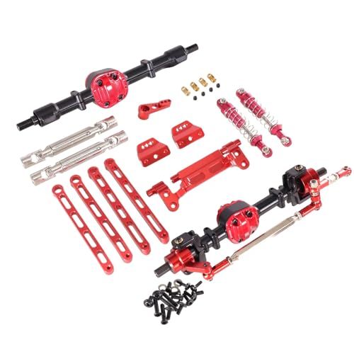 GTVNPOA RC Zubehör Für MN 1/12 Für MN82 LC79 Für MN78 Metall Vorne Und Hinten Montage Kit RC Auto Upgrade Teile Geändert Zubehör Ersatz DIY Teile(BlackandRed) von GTVNPOA