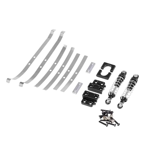 GTVNPOA RC Zubehör Für MN 1/12 Für MN82 LC79 Metall Hinterachse Feste Komponente Hinteren Stoßdämpfer RC Auto Upgrade DIY Teile Geändert Zubehör(Black) von GTVNPOA