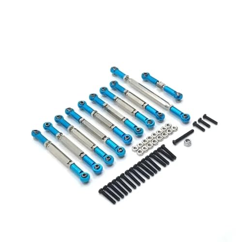 GTVNPOA RC Zubehör Für MN D90 D91 D96 D99S Für MN99S MN90 1/12 Spurstange Lenkung Metallgestänge Für Combo Kit RC Auto Upgrade Teile Geändert Zubehör(Blue) von GTVNPOA