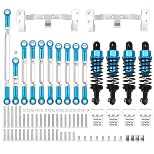 GTVNPOA RC Zubehör Für MN D90 MN91 MN96 Für MN98 Für MN99S 1/12 Metall Für Chassis Link Stange Zugstange Halterung Stoßdämpfer Sets RC Auto Upgrades Teile(Sky Blue) von GTVNPOA